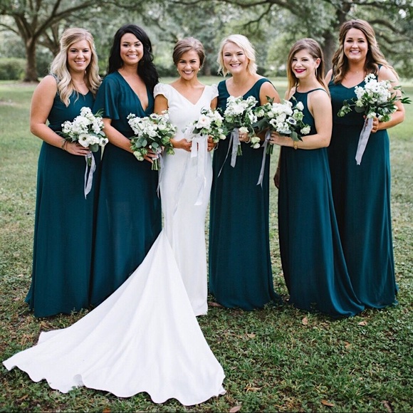 NWOT! SMYM Jenn Maxi Deep Jade Chiffon - Picture 4 of 12